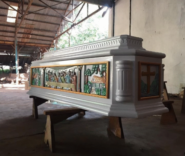 pic 6 - Peti Mati Eksklusif Yokohama – Relief Malaikat & Perjamuan, Full Finishing Putih